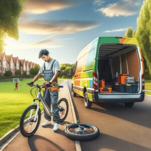 電動自転車パンク修理の出張サービス