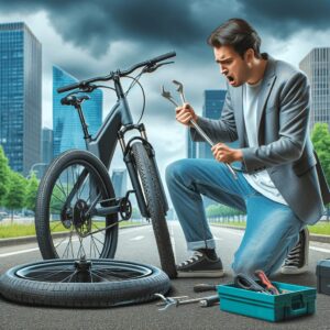 電動自転車パンクで困ったら？押して歩く時の対策