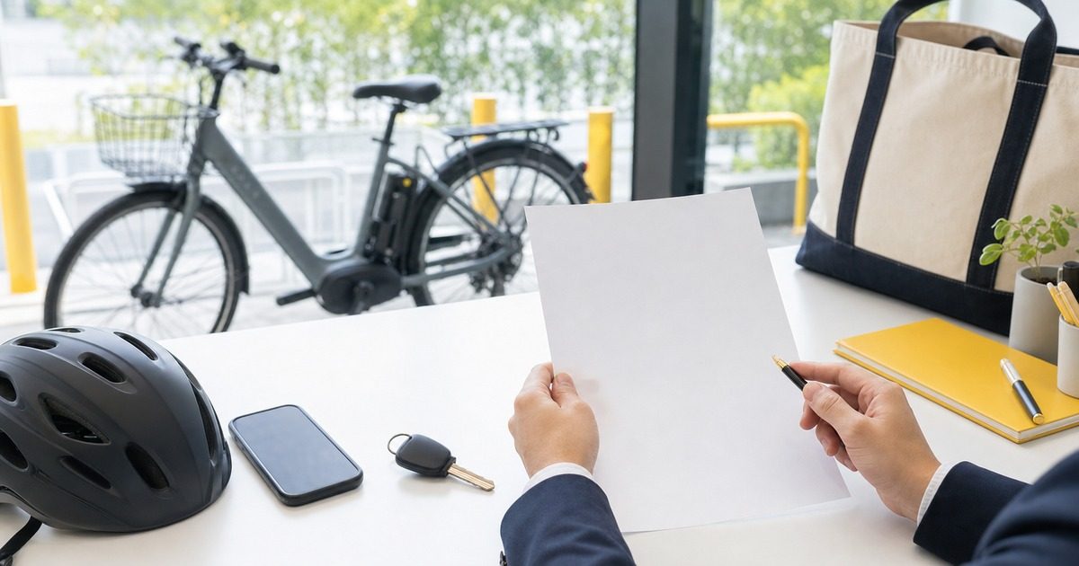 電動自転車通勤手当の申請と確認イメージ