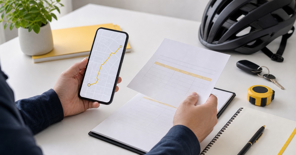 電動自転車通勤手当のために通勤距離を確認するイメージ