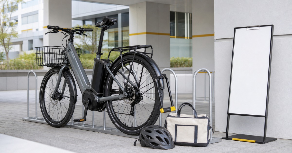 電動自転車通勤手当の申請前に駐輪場を確認するイメージ