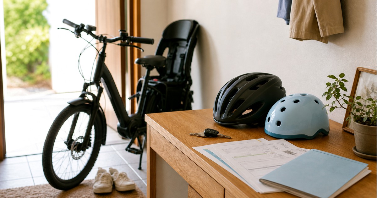 自転車保険で家族の補償範囲を確認するイメージ